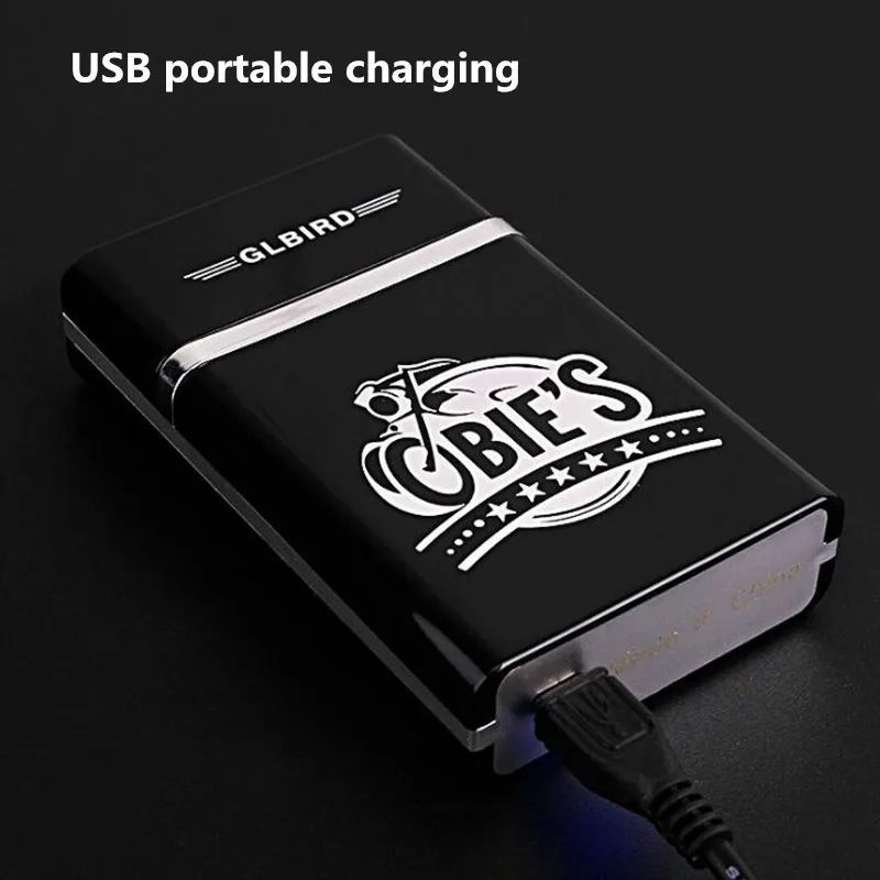 Креативный портативный портсигар чехол USB ветрозащитный беспламенный сигары электронная зарядка прикуриватель без газа