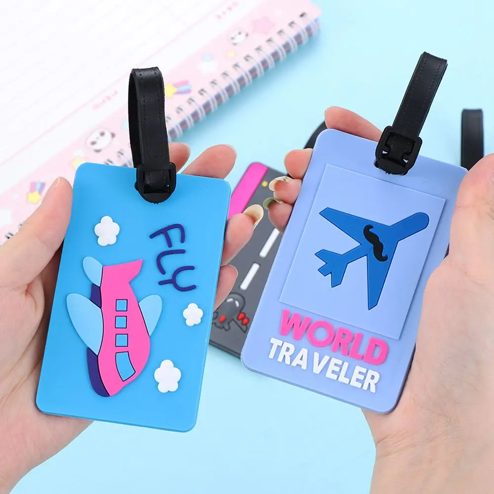 Luggage Tag Novelty Personality Cute Letter PVC Rubber Suitcase Label Luggage Tag Handbag Pendant Travel Accessories Name ID Address Tags luggage tag