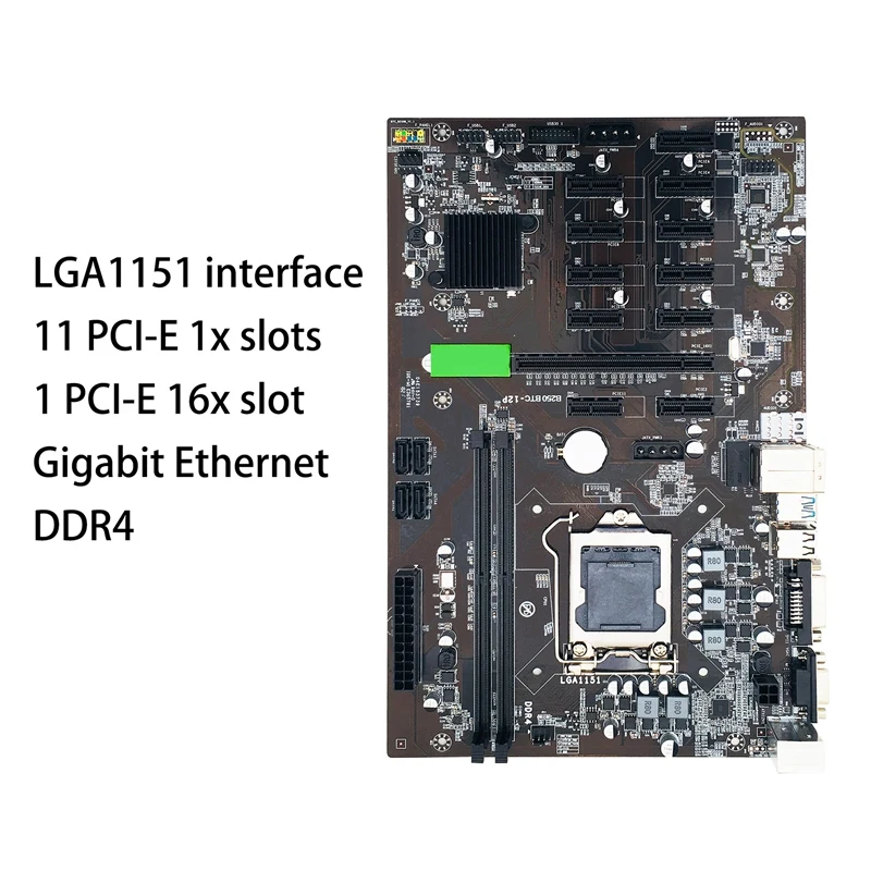 Материнская плата B250 BTC для майнинга 12 Pcie 16X слот видеокарты 1151 интерфейс ЦП DDR4