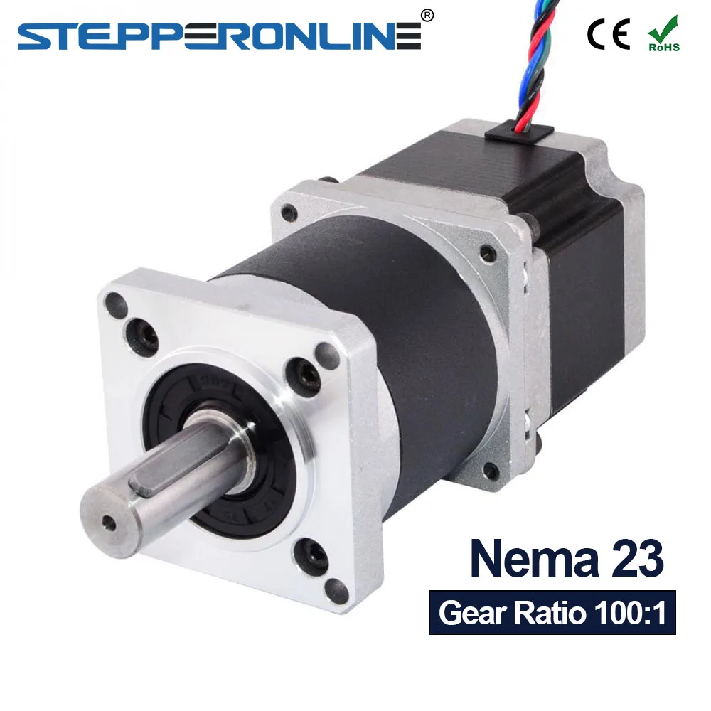 Nema 23 шаговый двигатель 100:1 высокой точности Планетарная коробка передач Nema23 Шестерня шаговый двигатель L = 56 мм 2.8A для ЧПУ лазерная плазменная резка