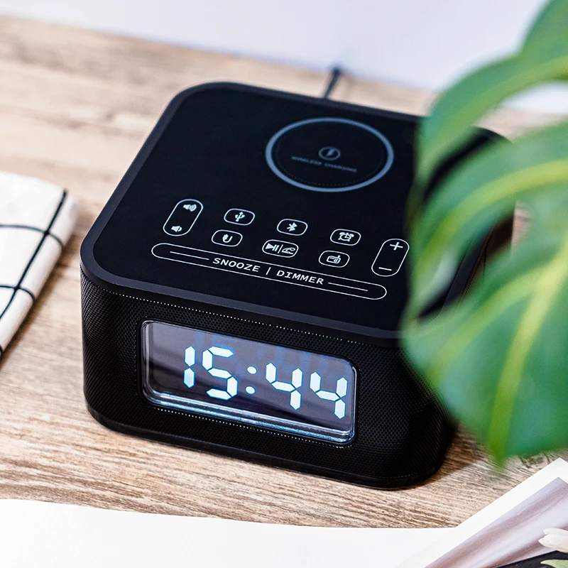 Беспроводная зарядная Колонка Homtime с fm радио Bluetooth колонки USB зарядное устройство