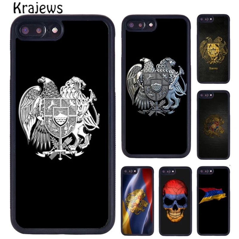 Krajews Armenia coat of arms Flag Cell Phone Case For iPhone X XR XS 11 12 13 Pro MAX 5 6 7 8 Plus Samsung S5 S6 S8 S9 S10 | Мобильные