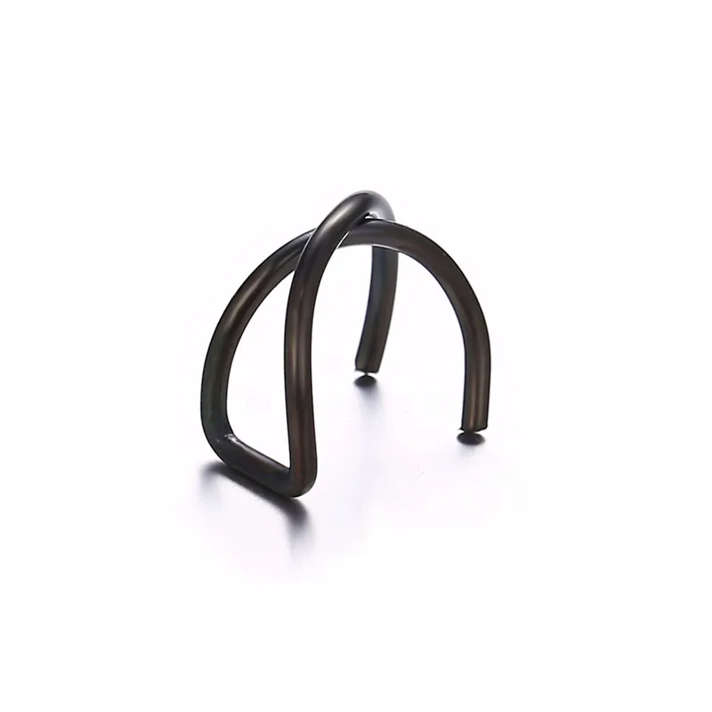 Ear Clip Earrings 5Pcs/Set Stainless Steel C Shape Cross Clip For Women No Piercing