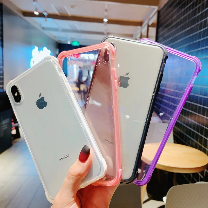 

For iPhone 11 Pro Max Xs Max XR 8 Clear Soft Rubber Bumper Case For Samsung Note 10 Plus A70 A30 For Huawei P30 Lite Mate 20 Pro