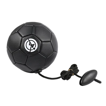 

Football Training Ball Kick Soccer Ball Tpu Size 2 Kids Adult Futbol with String Beginner Trainer Practice Belt,Black Color
