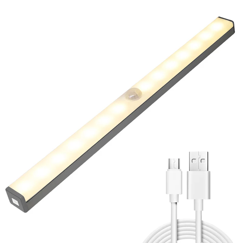 

Newest LED Human Induction Under Cabinet Light USB Charging Wardrobe Counter Lamp