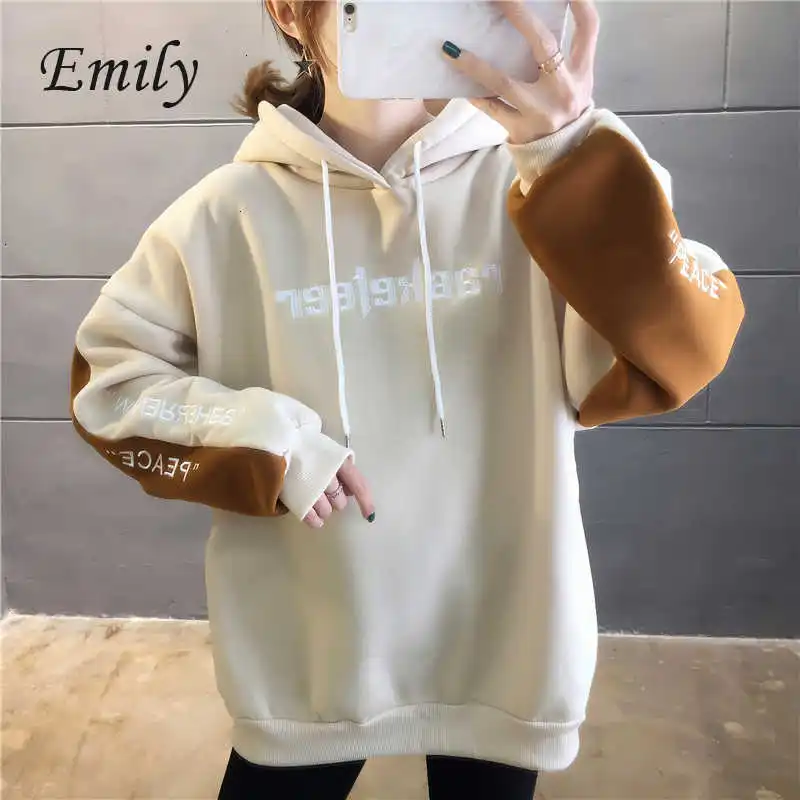 Корейский стиль, женский свитер, женские толстовки, Sudadera Harajuku, повседневные свободные джемперы с буквенным принтом,, Moletom Feminino