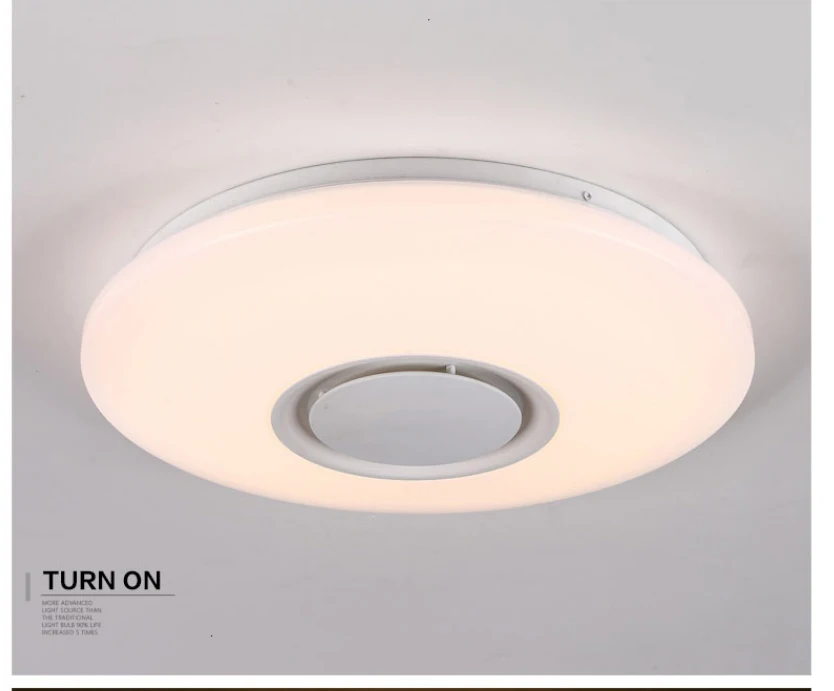 Музыкальный светодиодный потолочный светильник с Bluetooth управлением, меняющее цвет, светильник для спальни, потолочные светильники