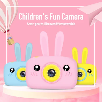 

1080P HD Digital Mini Kids Camera Rabbit Cartoon Video Photo Display Toys Outdoor Photography Props for Child Christmas Gift