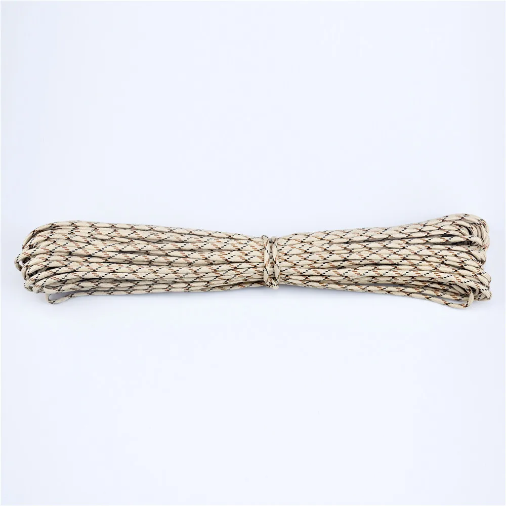 Light brown 015 100 метров диаметр 4 мм 7 ядер Паракорд для шнура шнур кемпинг открытый веревка для альпинизма, кемпинга Пешие прогулки бельевая линия - Цвет: Light brown 015