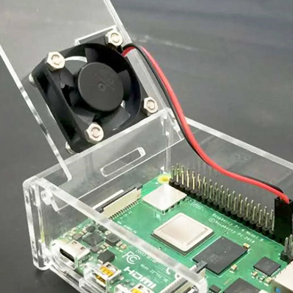 Для Raspberry Pi 3 акриловый корпус Прозрачная коробка корпус+ вентилятор процессора+ 3 шт. алюминиевый радиатор для Raspberry Pi 3 Model B Plus