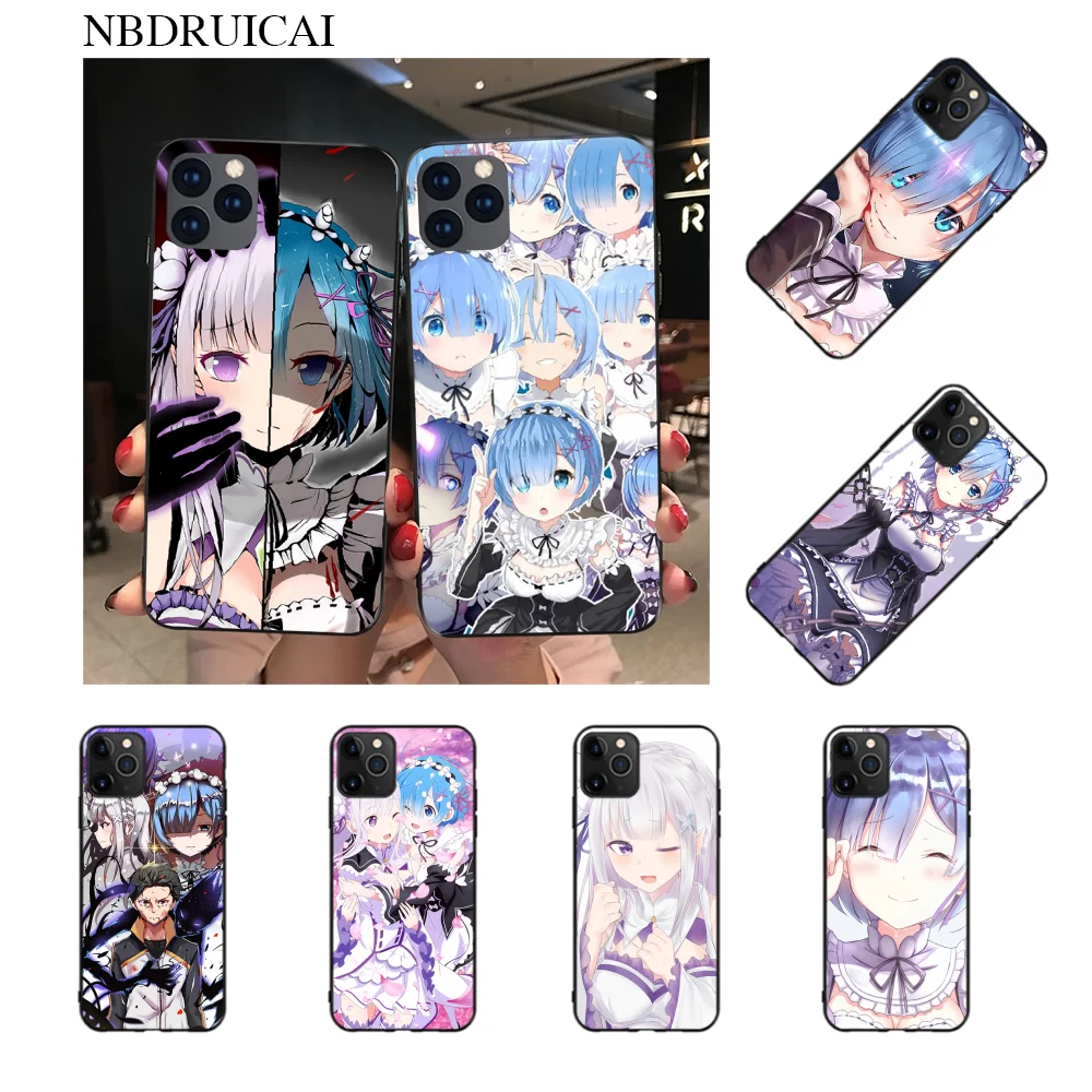NBDRUICAI хит аниме ReZERO Ram Rem чехол для телефона iPhone 11 pro XS MAX 8 7 6 6S Plus X 5S SE XR | Мобильные