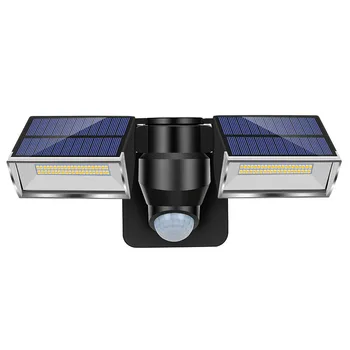 

80LED Solar Powered PIR Motion Sensor Wall Light Outdoor Double Heads 3 Modes Waterproof For Home Street Garden Path Wall Light