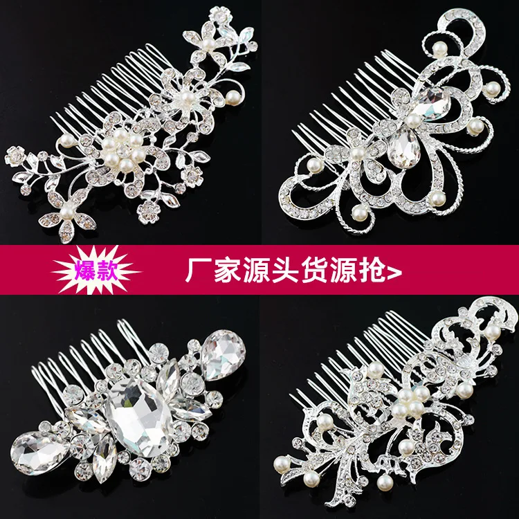 Flower Comb Bride Man-made Diamond Up-do Hair Comb AliExpress Hot Selling Hair Accessories Bride Accessories Headdress