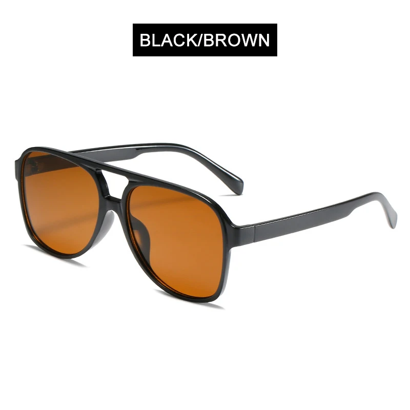 Unisex Vintage Oversized Aviator Sunglasses - Luxury Fashion Black Shades with UV400 Protection