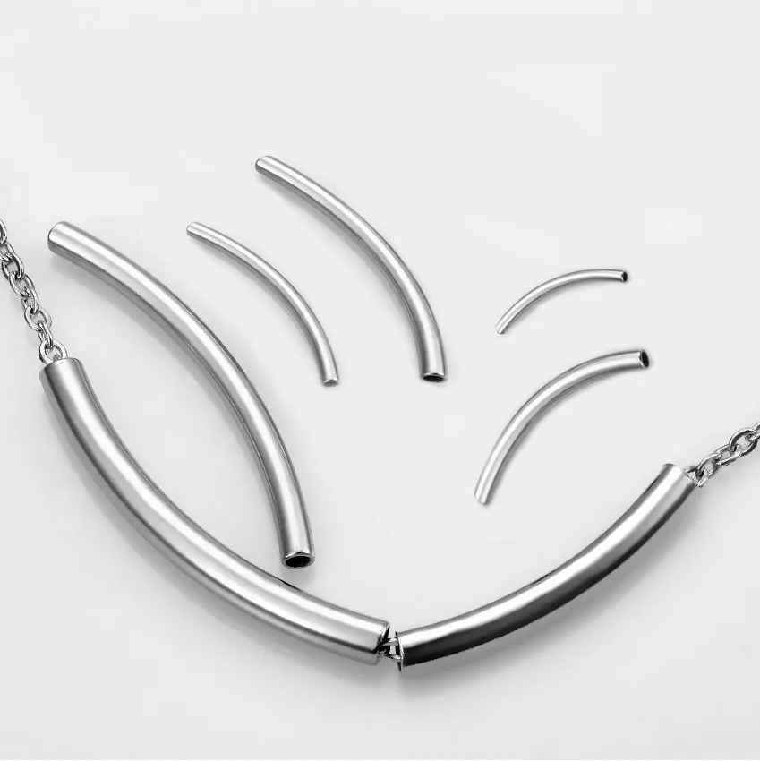 Изогнутые промежуточные бусины из нержавеющей стали для изготовления ювелирных