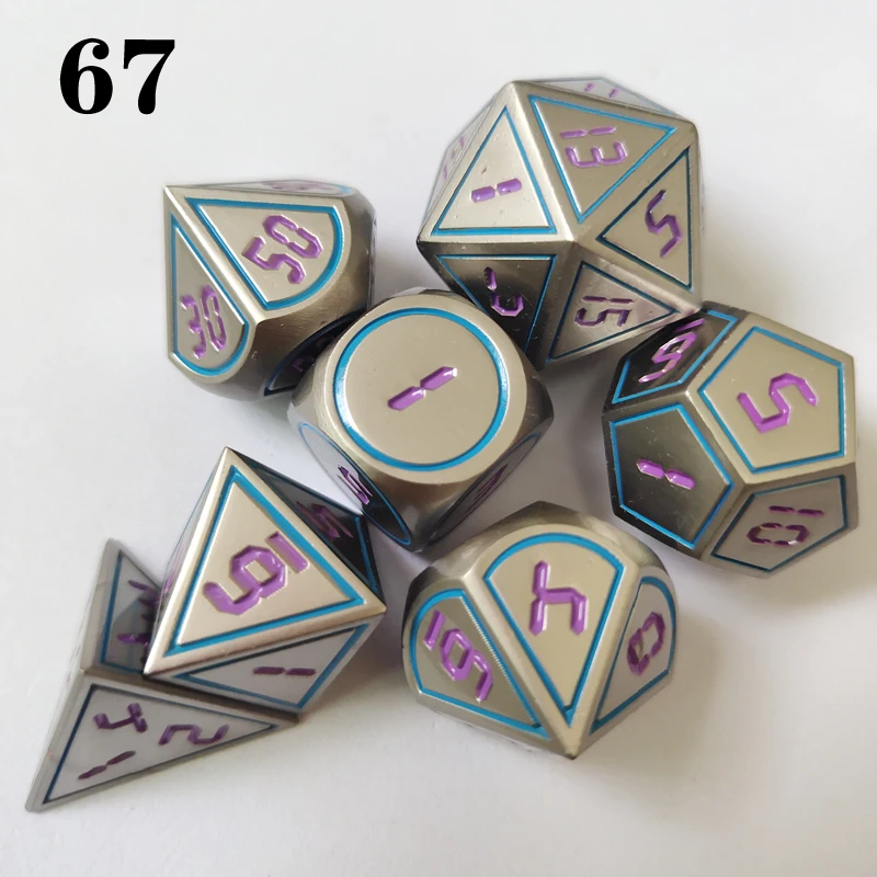 Двухцветные металлические кости 7-piece подземелье и дракон RPGMTC настольная игра D4 D6 D8 D10 D12 D20