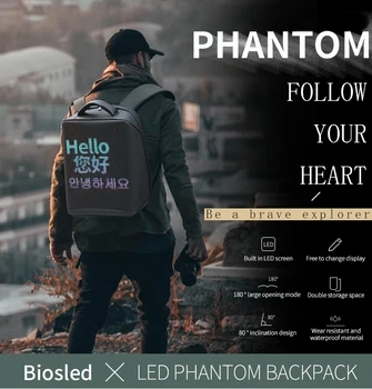 

Anti Theft Backpack With Led Screen Display Waterproof Laptop Backpack Wifi APP Control Advertising Backpack Outdoor Backpack