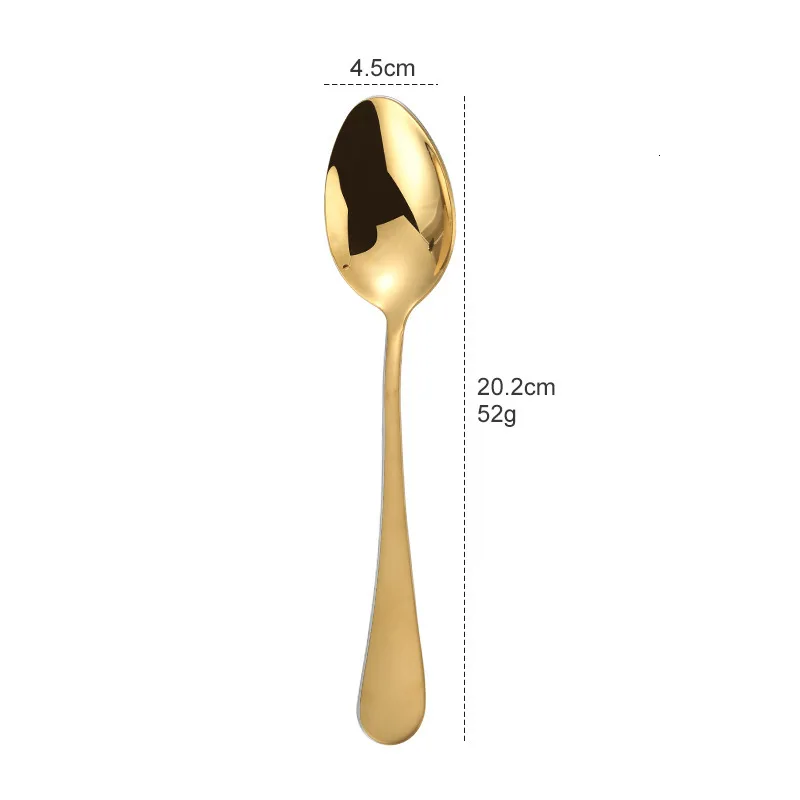 gold spoon Набор золотых ножей с ложкой, набор золотых ножей для столовых приборов, наборы свадебных столовых приборов, вилки, ножи, ложки, столовые приборы для путешествий, набор столовых приборов, Прямая поставка - Цвет: gold spoon