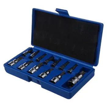 

HHO-13 Pcs Tamper Proof Torx Star Bit Socket Set 1/4 3/8 and 1/2 inch Drive T8 - T70 AT724