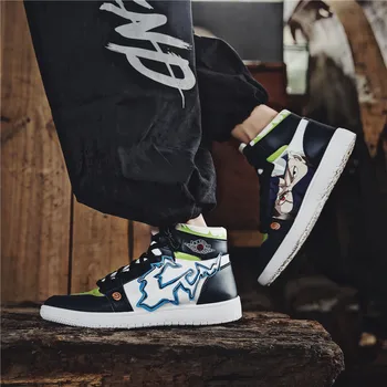 

Unisex Anime Cartoon Print Kakashi Shoes Woman Men High-top Sneaker Halloween Cosplay Costume Accessories Sport Shoes