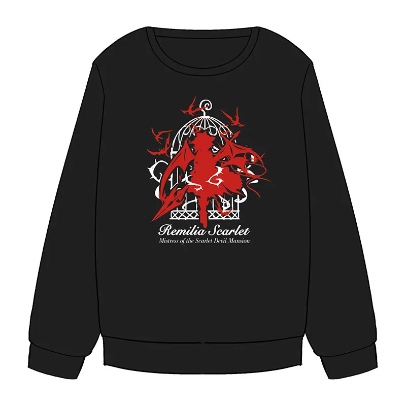 Long Sleeve T-shirt Аниме TouHou проект Ремилия Скарлет косплей худи унисекс куртка кардиган с капюшоном длинный рукав Футболка Толстовка Топы - Цвет: Long Sleeve T-shirt