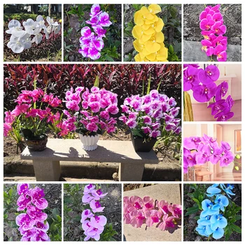 

Artificial Butterfly Orchid Silk Flower String Simulation Phalaenopsis Home Flower Arrangements Wedding Party Decor 10 Styles
