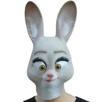

Lifelike Rabbit Mask Latex Cospaly Nick Foxy Mask Police Officer Bunny Mask Jodie Lazy Party Mask For Halloween