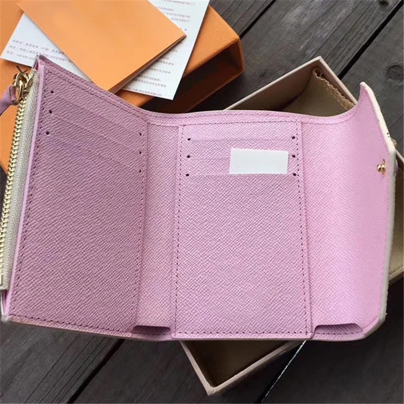 White plaid Pink Дамский модный портативный кошелек, кошелек для монет, женский клатч, кошелек, высокое качество, натуральная кожа, с коробкой - Цвет: White plaid Pink