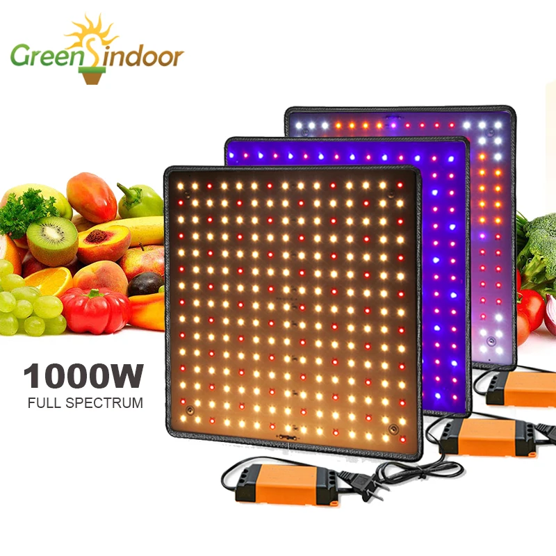 Фито Крытый светодиодные лампы 1000W 3500K растут светильник Панель полный спектр для