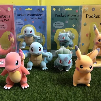 

Pokemon Genuine Doll Flocking Bulbasaur Squirtle Charmander Pikachu Action Figure Collections Kids Christmas Gifts