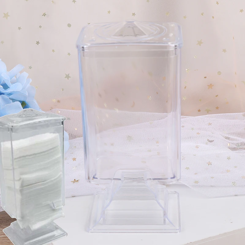 Makeup Cotton Pad Box Nail Art Remover Paper Wipe Holder Container Storage Case Transparent make up nail styling tools