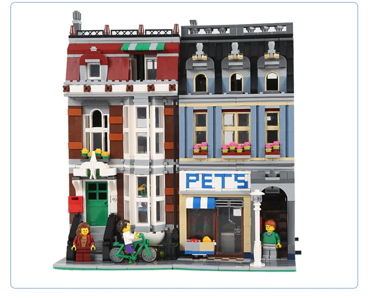 DHL 10218 City Building Series The Pet Shop Supermarket Model City Street 15009 Building Blocks Christmas birthday Gift Toys