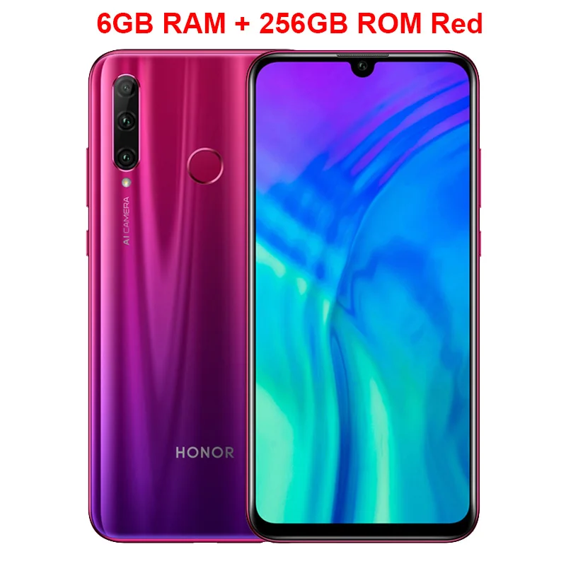 Глобальный Honor 20i мобильный телефон 6,2" 6 ГБ Оперативная память 64/128 ГБ Встроенная память Kirin 710 Octa ядро Octa core 20MP Камера Android 9,0 смартфон - Цвет: Red 6GB 256GB