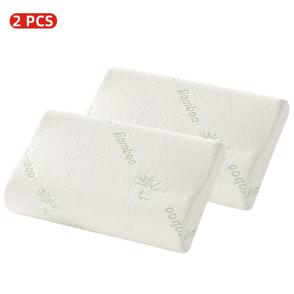 DIDIHOU 1/2pc Memory Foam Бамбуковое Волокно подушка из пены с эффектом памяти постельные принадлежности подушка для шеи защиты медленный отскок здоровье и затылочная Шейная - Цвет: 2pc-40x25cm