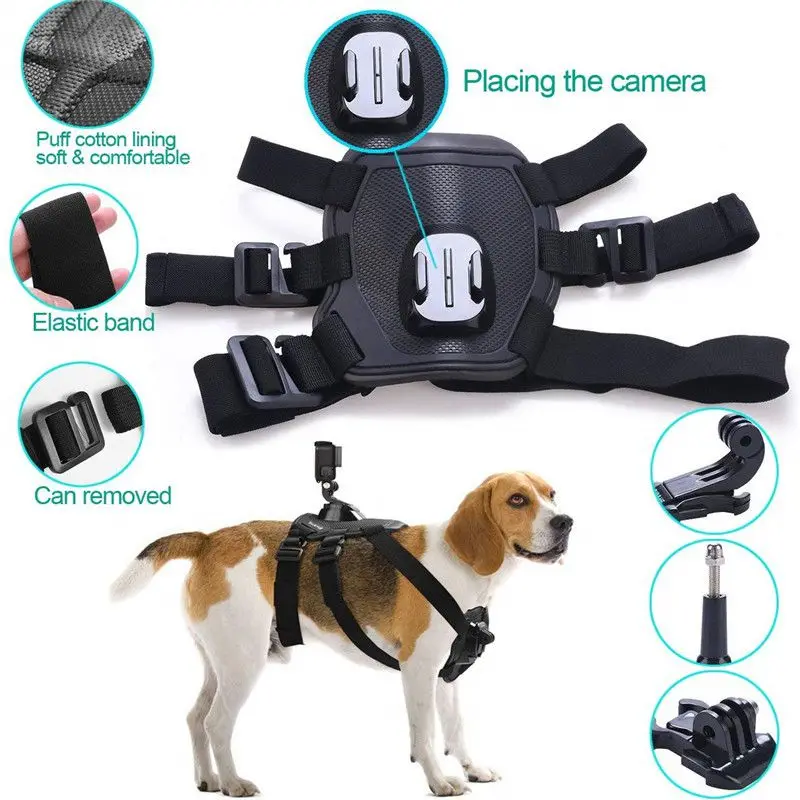 Крепление для собак для GoPro Hero 7 6 5 нагрудный ремень Регулируемый набор с пряжкой J винты-Крючки Аксессуары для экшн-камер