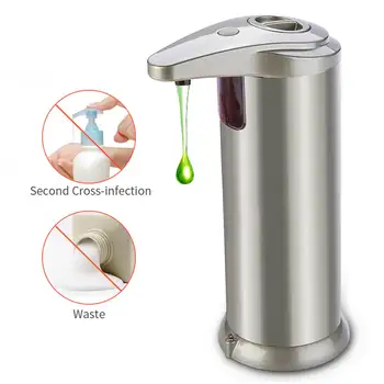 

280ml Touchless Liquid Soap Dispenser Stainless Steel Infrared Sensor Automatic Liquid Soap Dispenser for Kitchen Bathroom