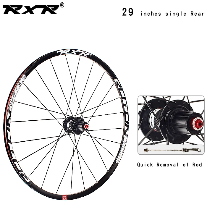 29RC3 black Rear QR RXR горный велосипед MTB внедорожный углеродный велосипед Колеса 29 дюймов RC3 дисковый тормоз 5 подшипников 7-11speed через ось/QR колеса велосипеда - Цвет: 29RC3 black Rear QR