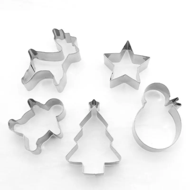 5pcs Christmas Stainless Steel Cookie Cutter Set 448A