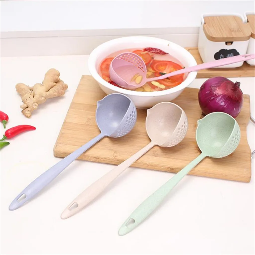 2 в 1 ложка для супа с длинной ручкой креативная каша фильтр столовая посуда инструменты для приготовления пищи Nov#06