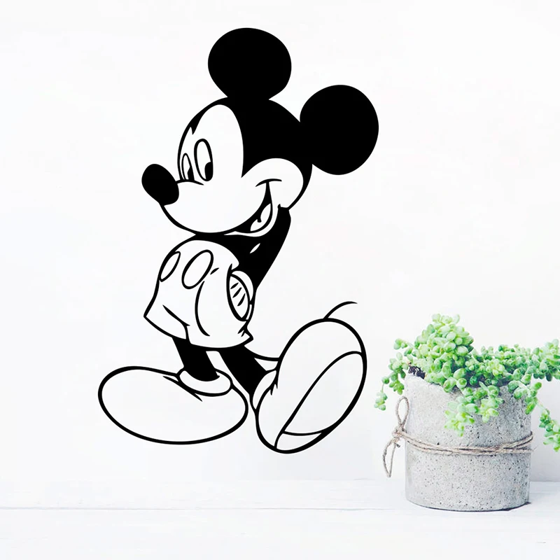 Large Mickey Mouse Vinyl Wall Sticker For Kids Room Decals Vinyl Wallpaper Baby Bedroom Decor Wall Decoration Stickers Mural Art