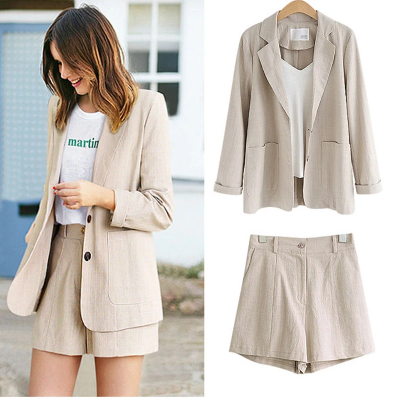 plus size blazer short set