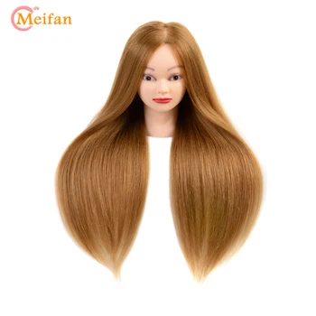 

MEIFAN Synthetic Long Straight Hair Hairdressing Practicing Manikin Head Hair Styling Braiding Hair Mannequin Training Head Mode