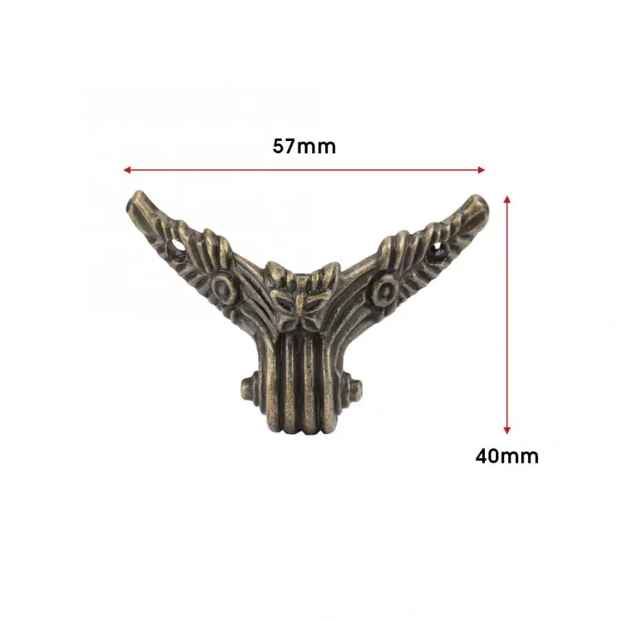 4pcs/set Aluminium Extrusion Antique Wooden Box Corner Foot Jewelry Gift Box Feet Corners Bottom Feet Corner Protector