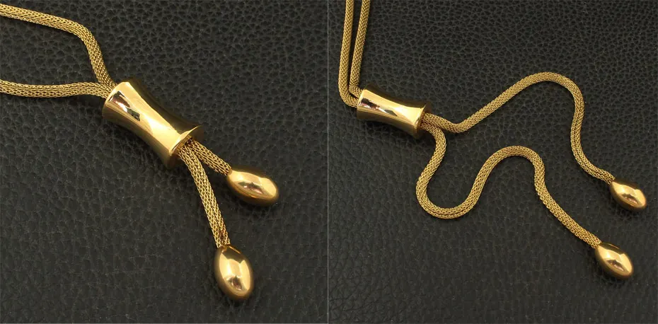 Joyas Store, новинка,, длинное ювелирное изделие из нержавеющей стали 690 мм, модное золотое ожерелье на цепочке для свитера для женщин NEIZBHBD