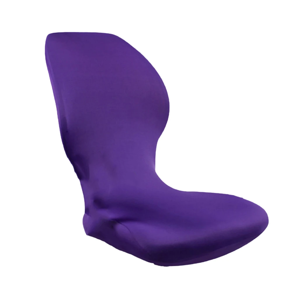 Purple Современный компьютерный офисный поворотный Чехол для стула, эластичный антимакассар чистый цвет - Цвет: Purple
