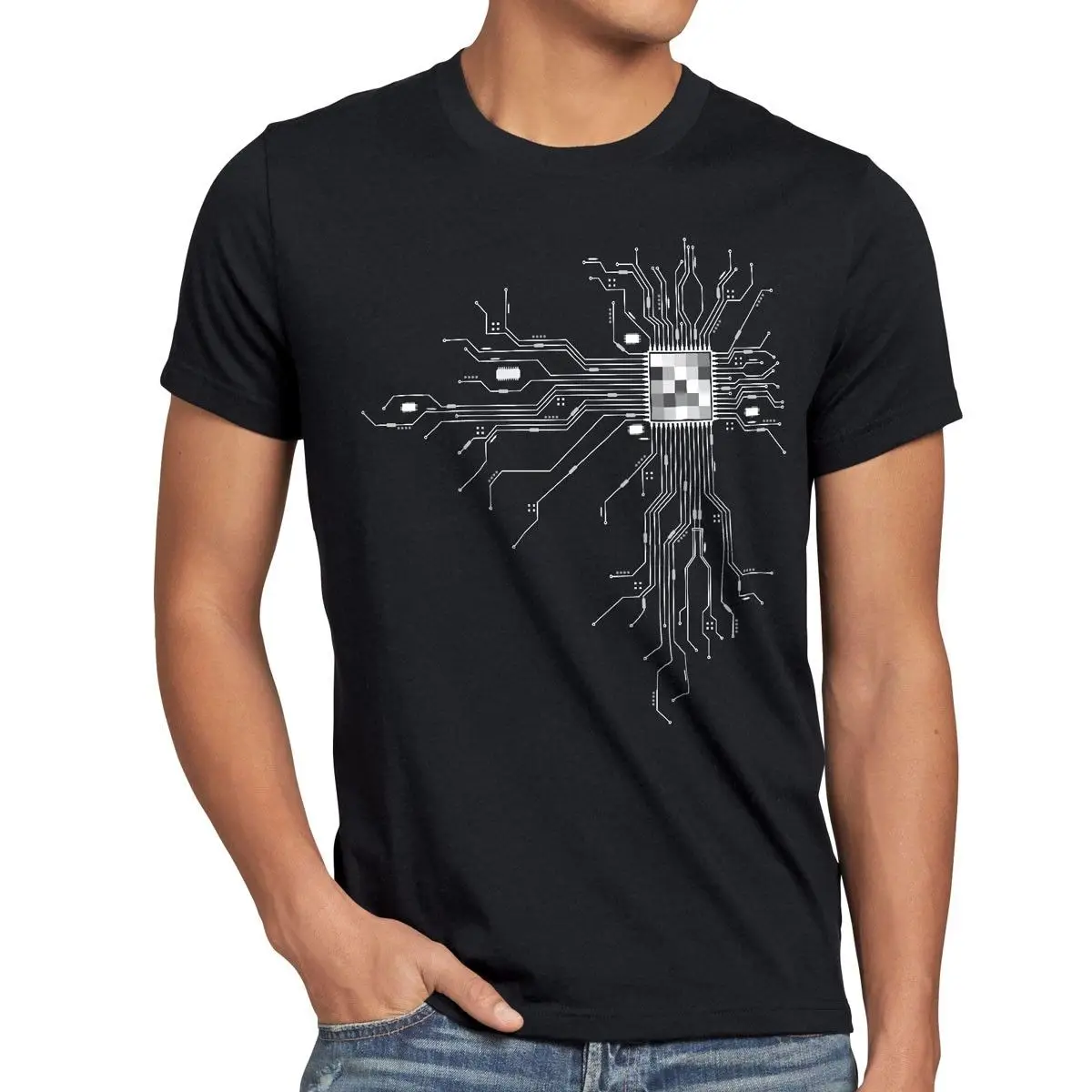 Cyborg Chip Herren T-Shirt spiel roboter speicher gamer elektronik cpu computer 2019 fashion t shirt 100% cotton tee | Мужская одежда