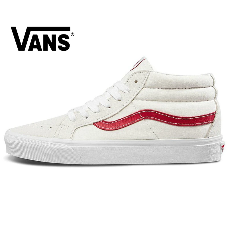 

VANS SK8-MID Men's and Women's Skateboard Shoes Original Authentic Classic Street Style High To Help White 2019 New VN0A391FOXS