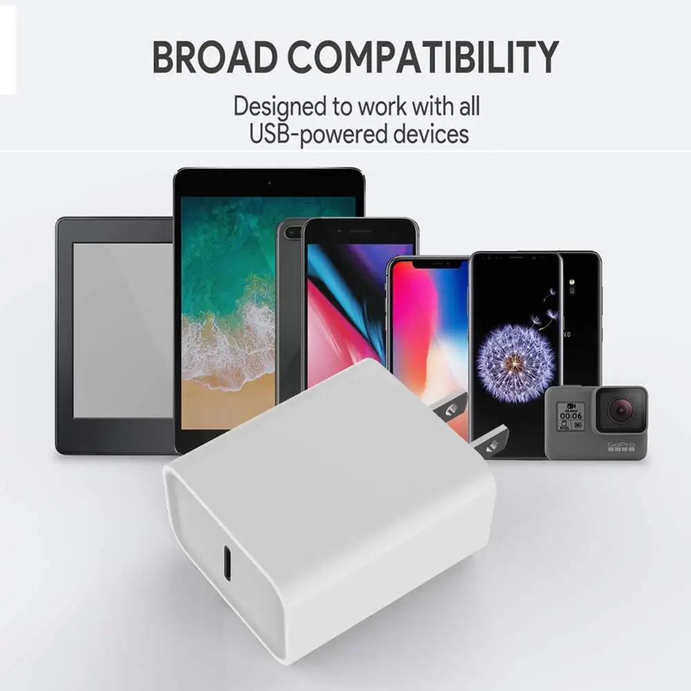 Зарядное устройство USB Type-C PD 18 Вт, адаптер для iPhone 12 11 Pro XS Max 7 8 QC3.0 PD, быстрая зарядка питания Type-C, вилка европейского стандарта для Samsung, Xiaomi-4
