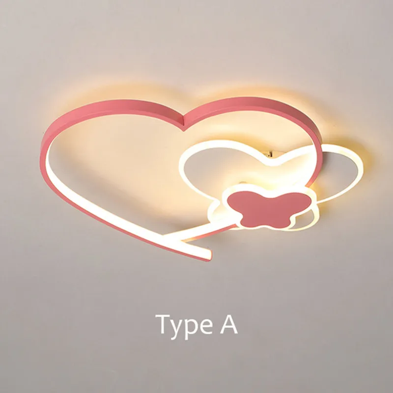 Dimbare LED Plafondlamp Hartvorm Kinderkamer - Met Afstandsbediening, Goud, 50x5,5 Cm